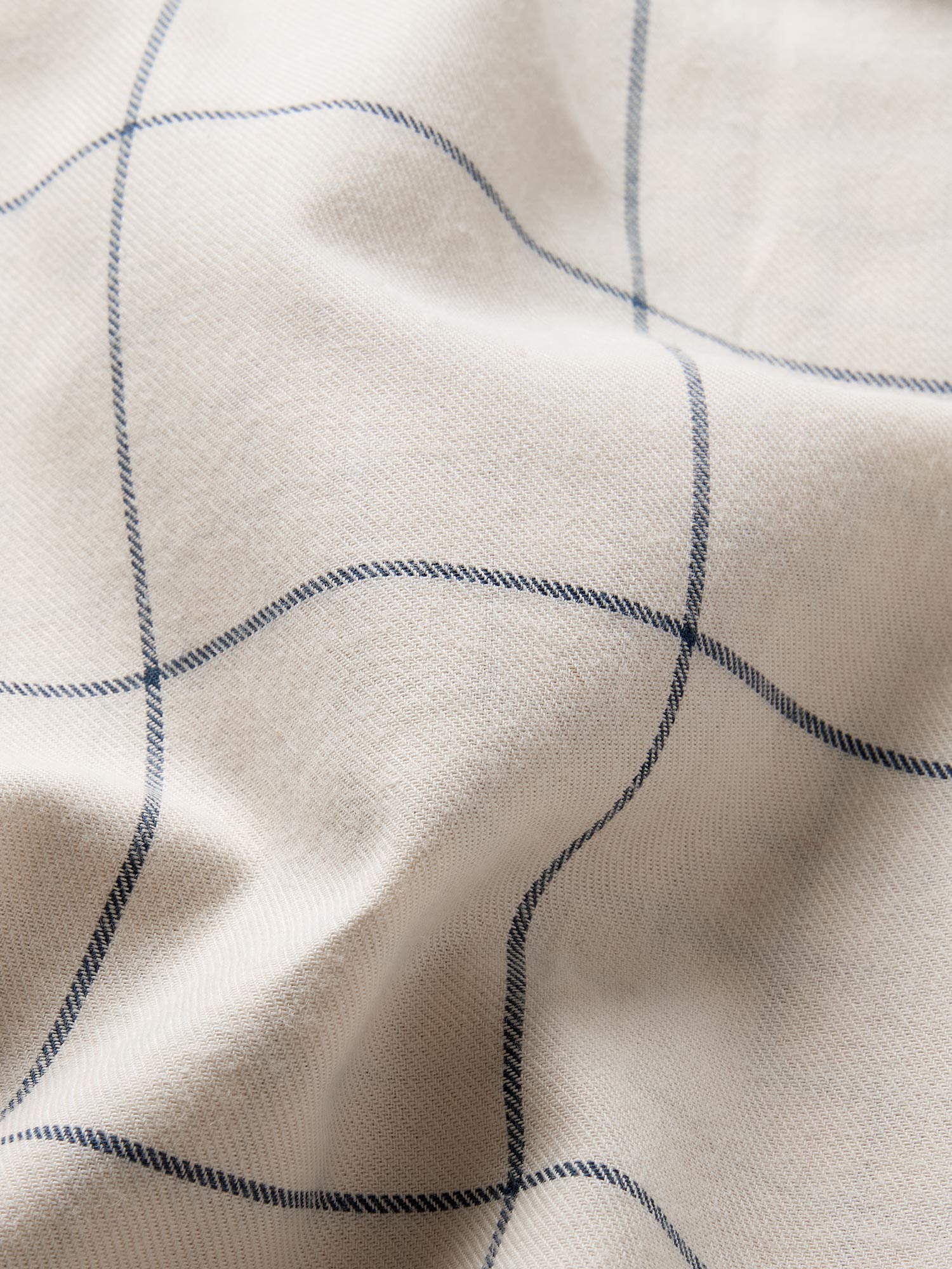 Dream Blue Burlow Plaid Cotton Percale Fitted Sheet - Image 3