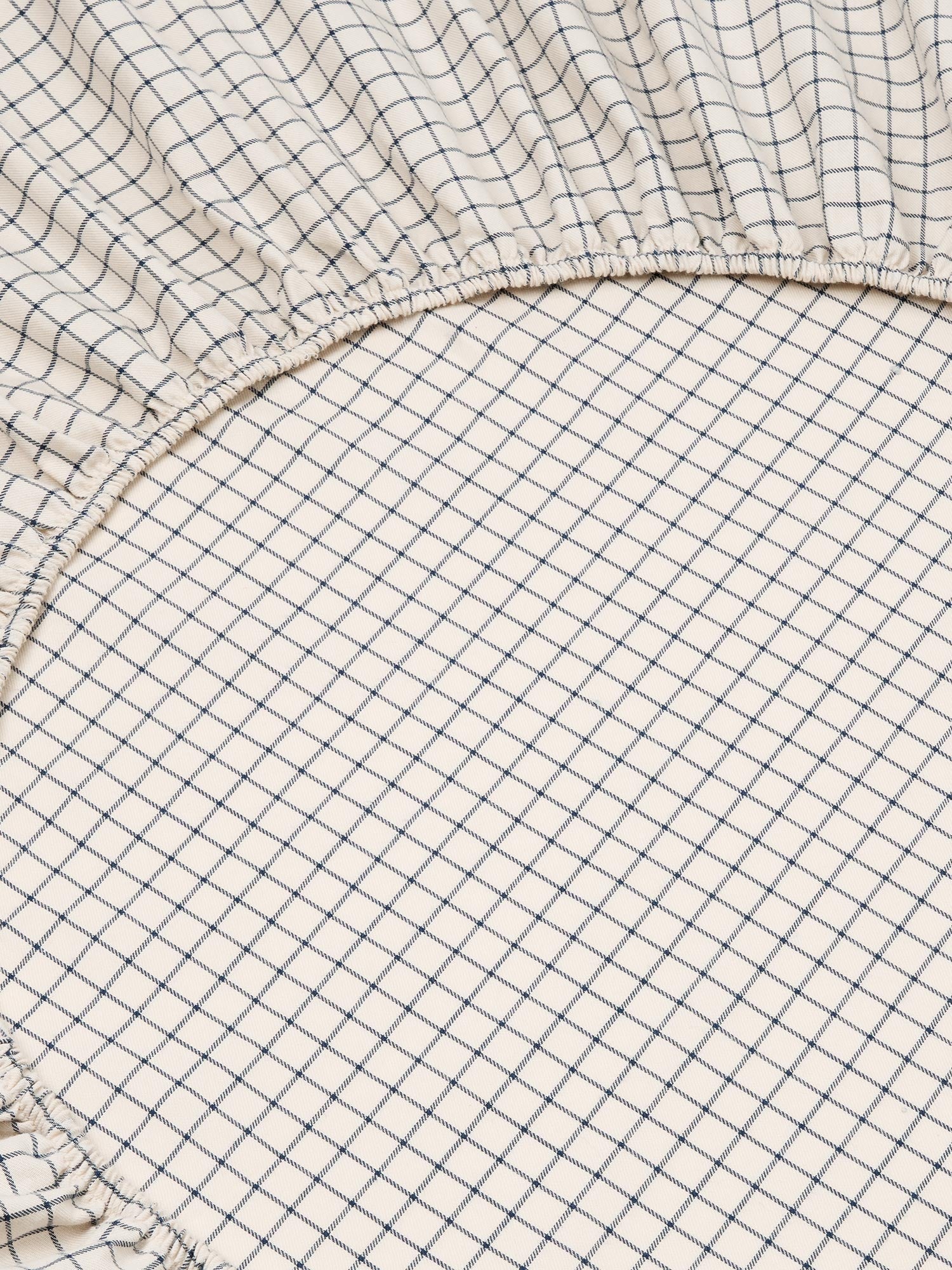 Dream Blue Burlow Plaid Cotton Percale Fitted Sheet - Image 2