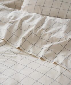 Dream Blue Burlow Plaid Cotton Percale Flat Sheet