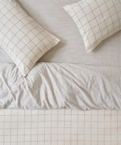 Dream Blue Burlow Plaid Cotton Percale Duvet Cover