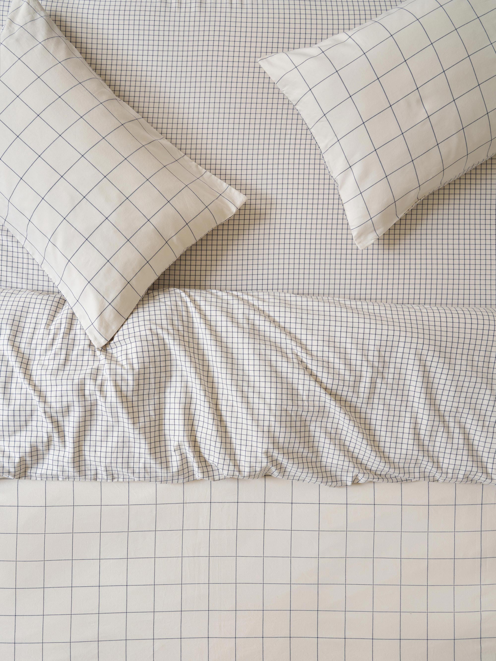 Dream Blue Burlow Plaid Cotton Percale Duvet Cover