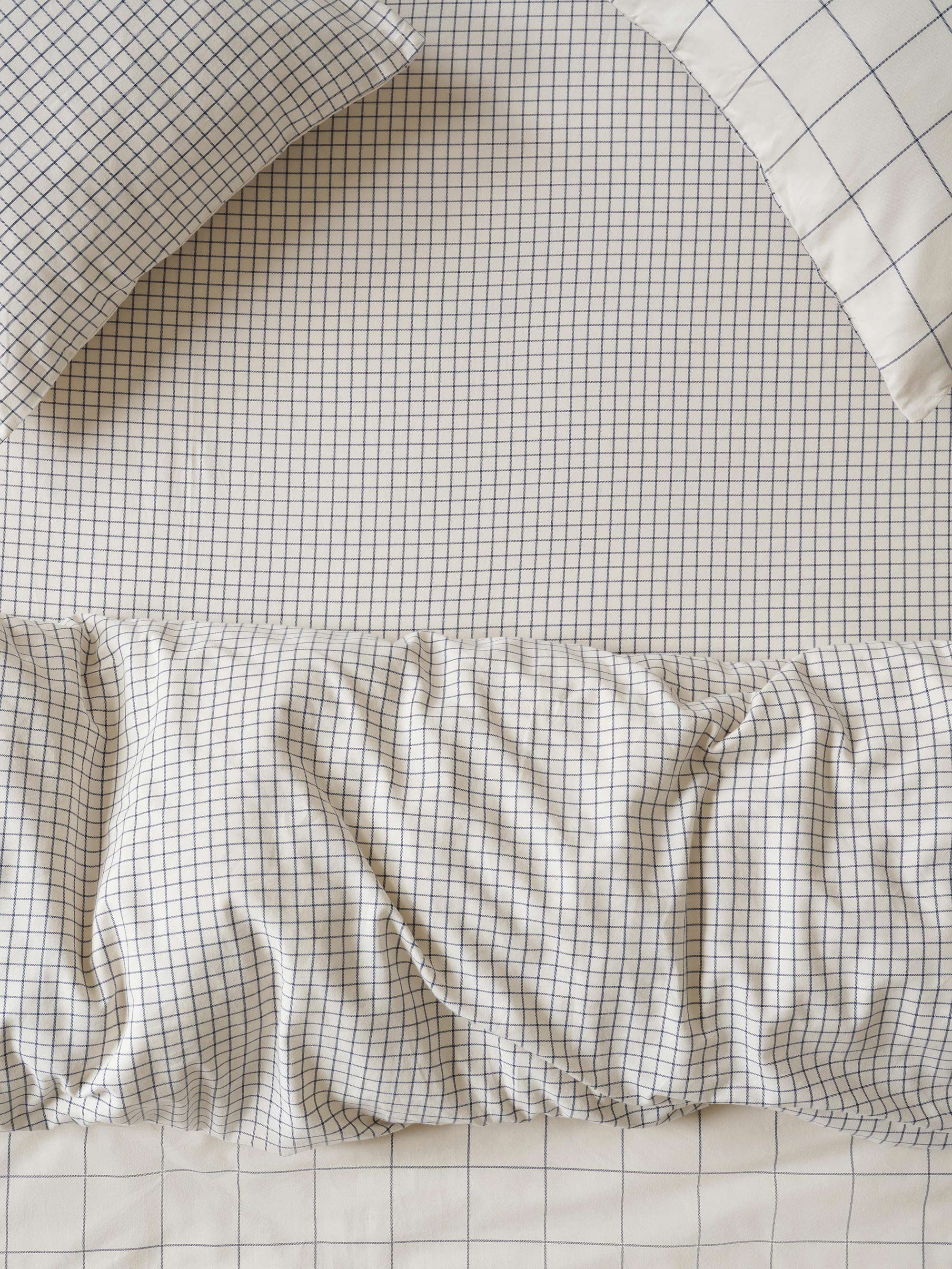 Dream Blue Burlow Plaid Cotton Percale Fitted Sheet