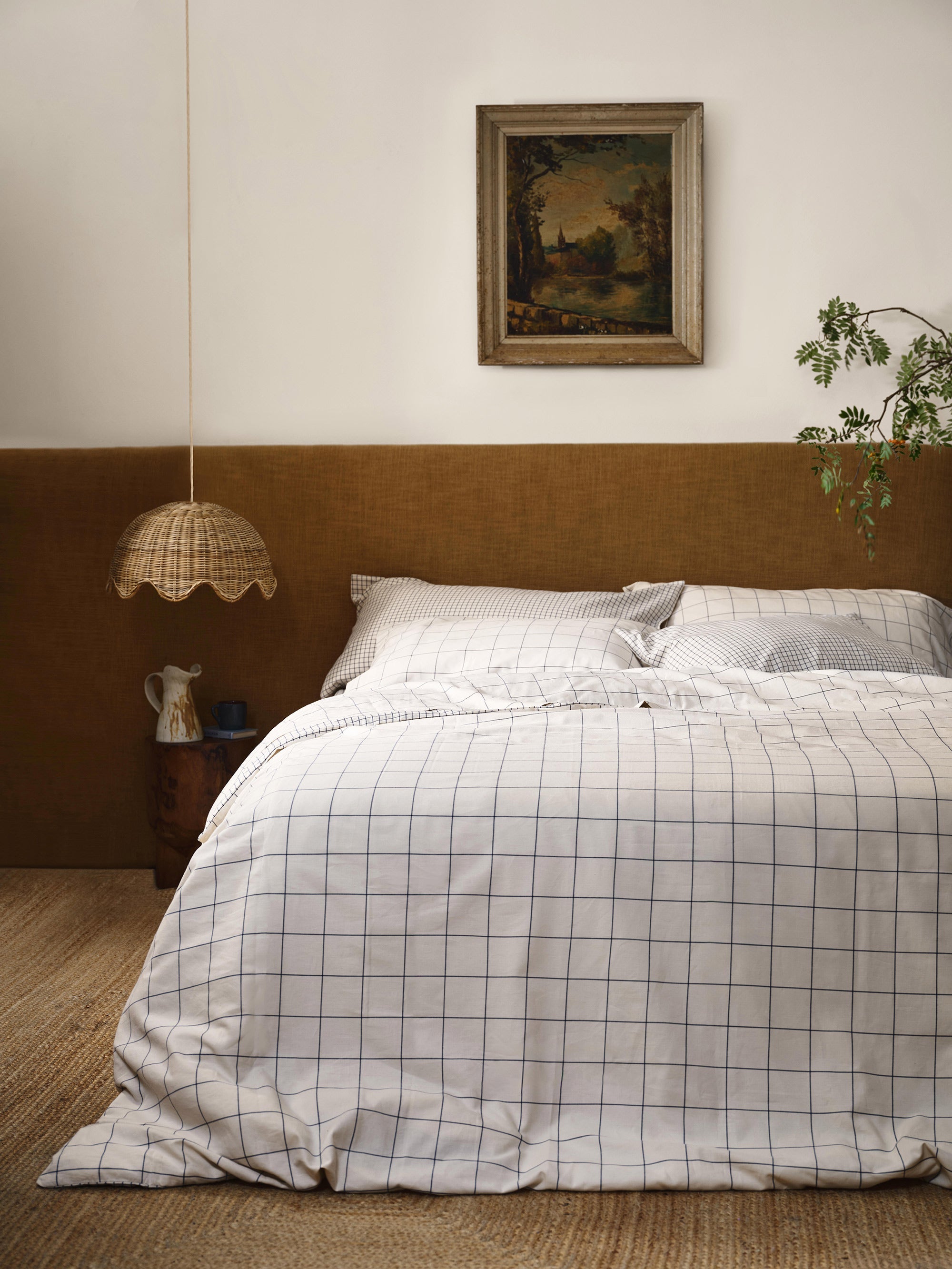 Dream Blue Burlow Plaid Cotton Percale Duvet Cover - Image 2