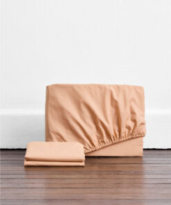 Butterscotch Organic Cotton Percale Fitted Sheet Set