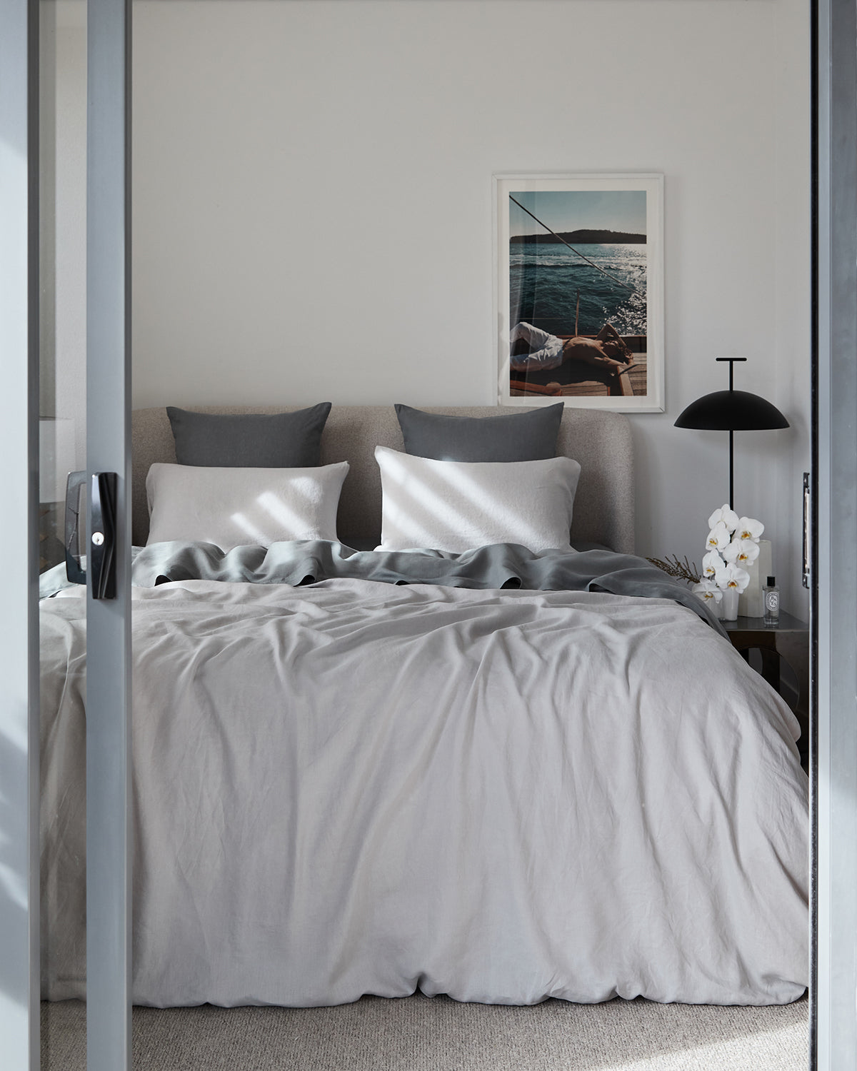 Fog 100% French Flax Linen Bedding Set - Image 5