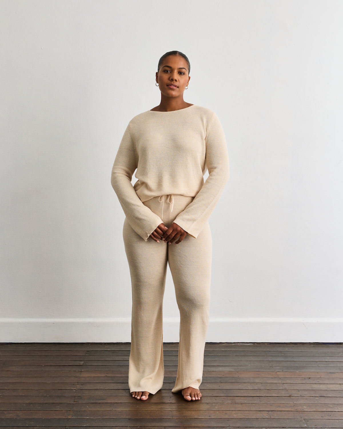 Linen Knit Set in Oatmeal - Image 2