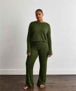 Veranda Linen Knit Pants in Olive