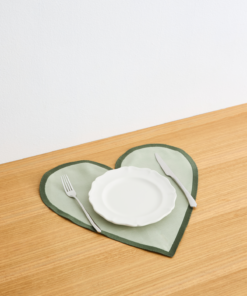 Sage & Olive 100% French Flax Linen Heart Placemats (Set of Two)