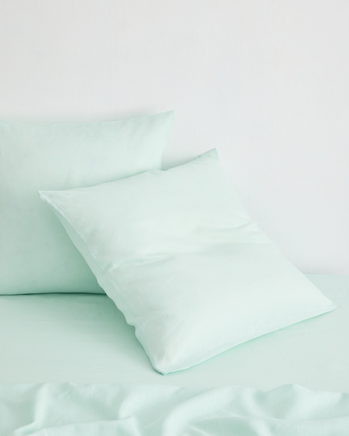 Mint 100% French Flax Linen European Pillowcases (Set of Two) - Image 2