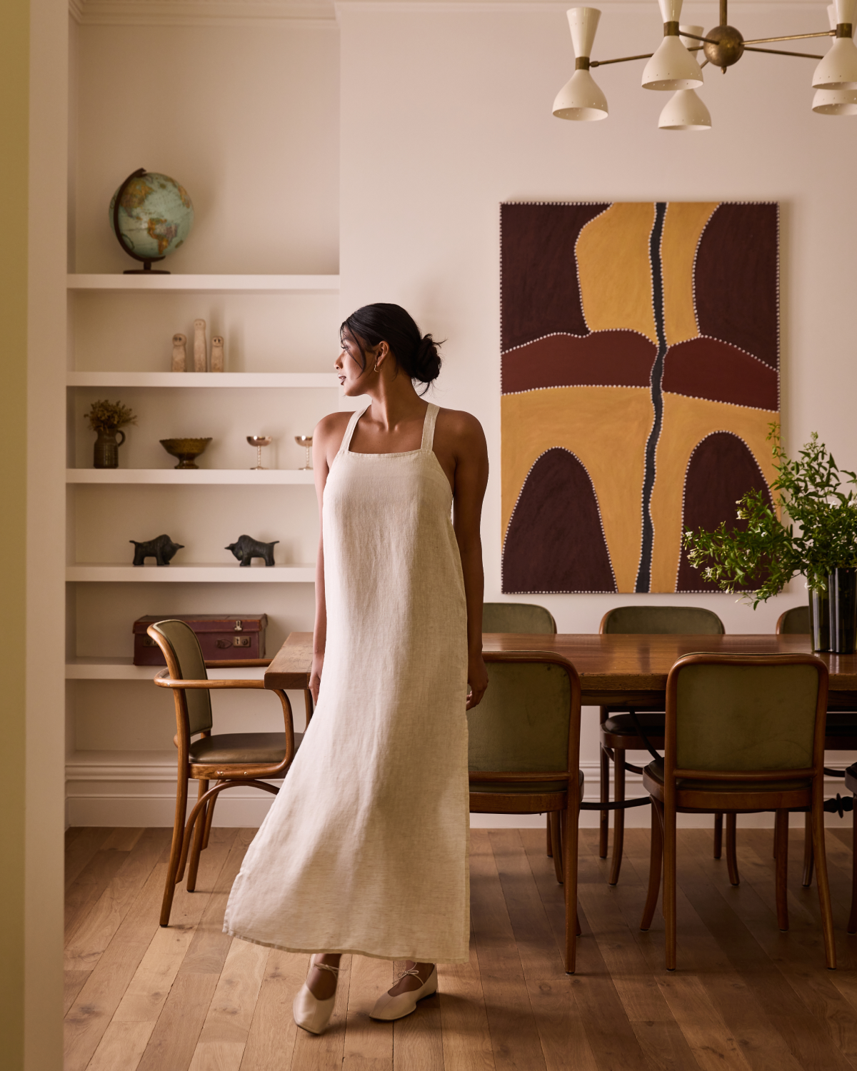 Boulevard Linen Maxi Dress in Oatmeal - Image 7