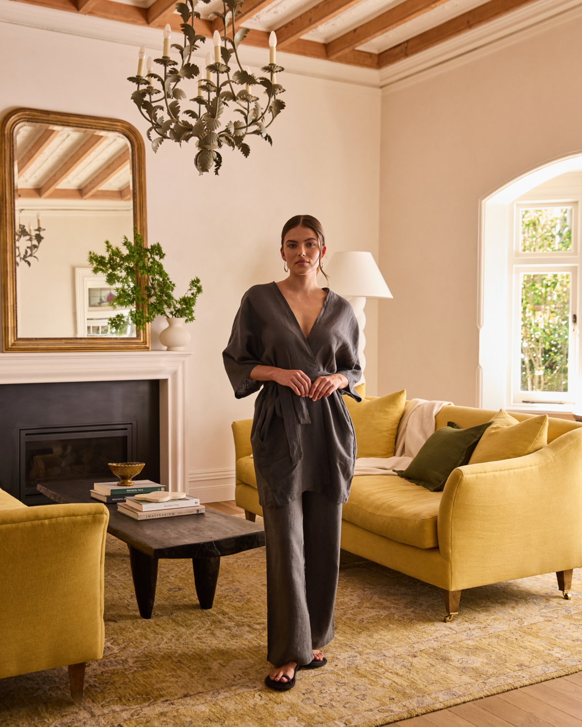 Cabana Short Robe in Charcoal - Image 6