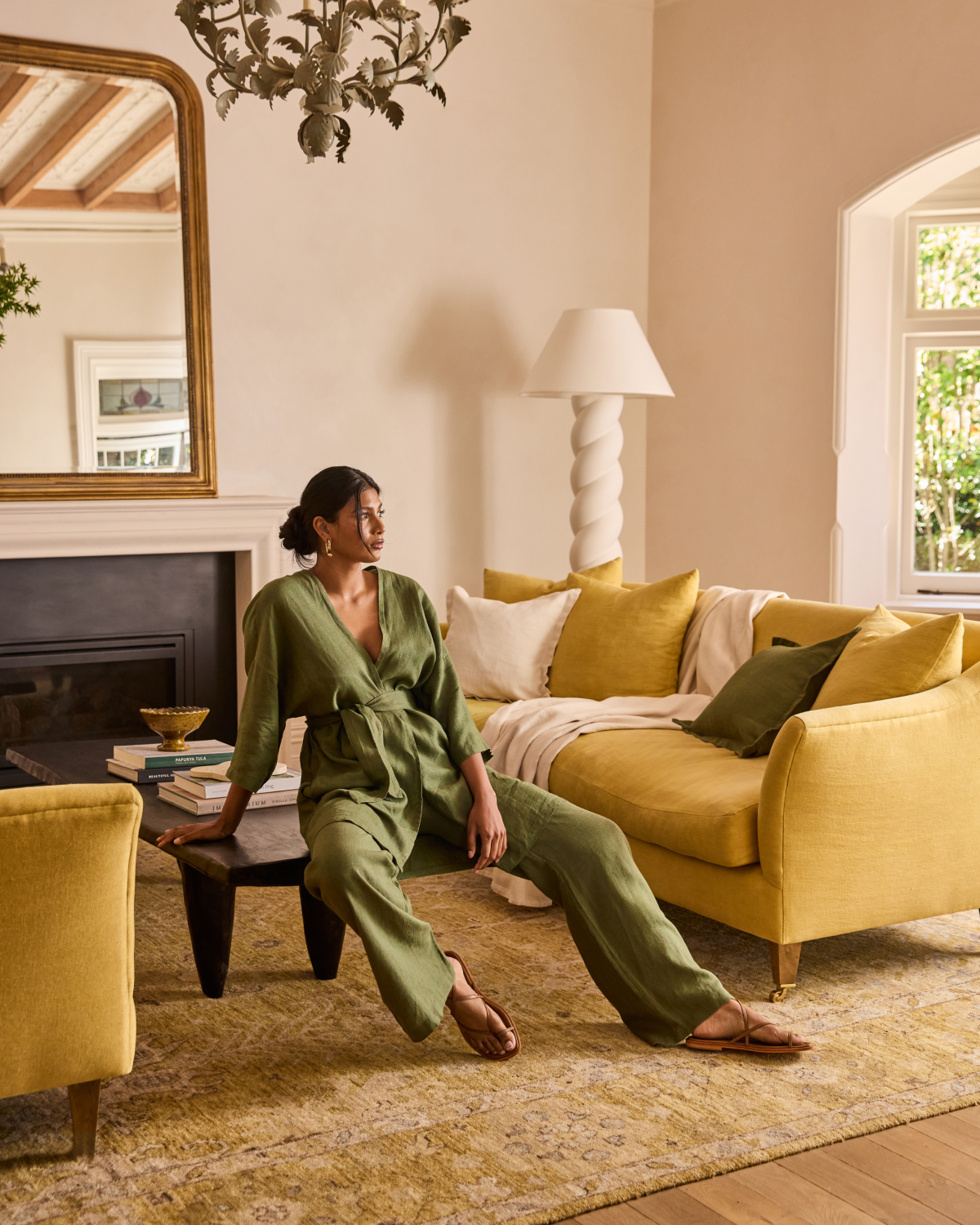 Cabana Short Robe in Olive - Image 6