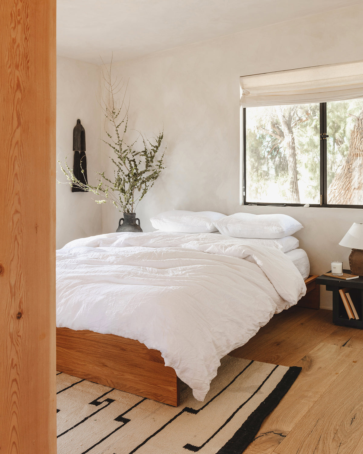 White 100% French Flax Linen Bedding Bundle