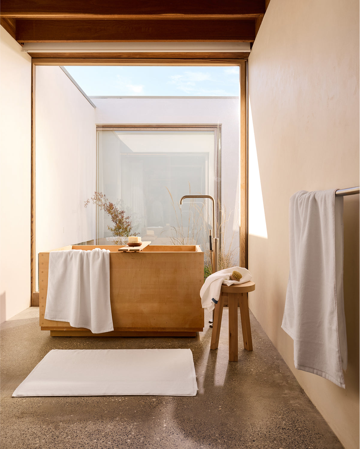 Crisp White Cotton Terry Bath Sheet