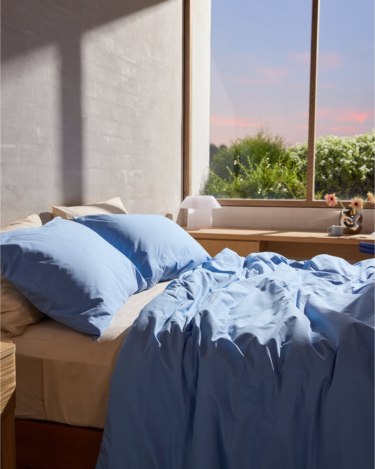 Sky & Vanilla Organic Cotton Percale Bedding Bundle - Image 2