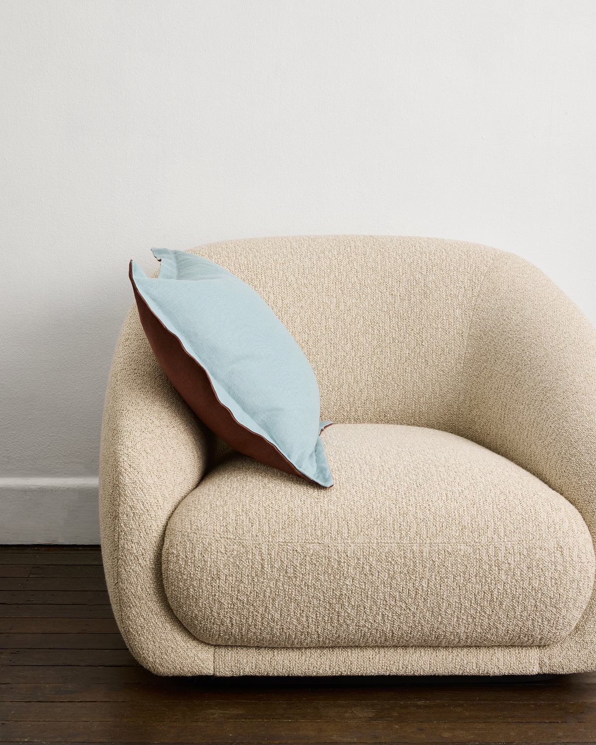 Cacao & Lagoon 100% French Flax Linen Cushion Cover - Image 3