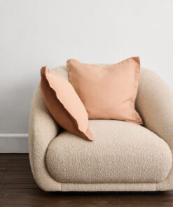 Terracotta & Hazelnut 100% French Flax Linen Cushion Cover