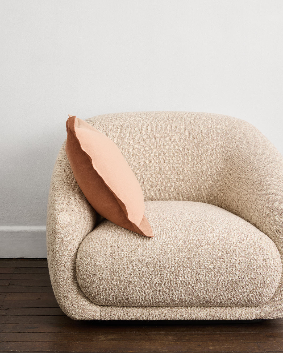 Terracotta & Hazelnut 100% French Flax Linen Cushion Cover - Image 2