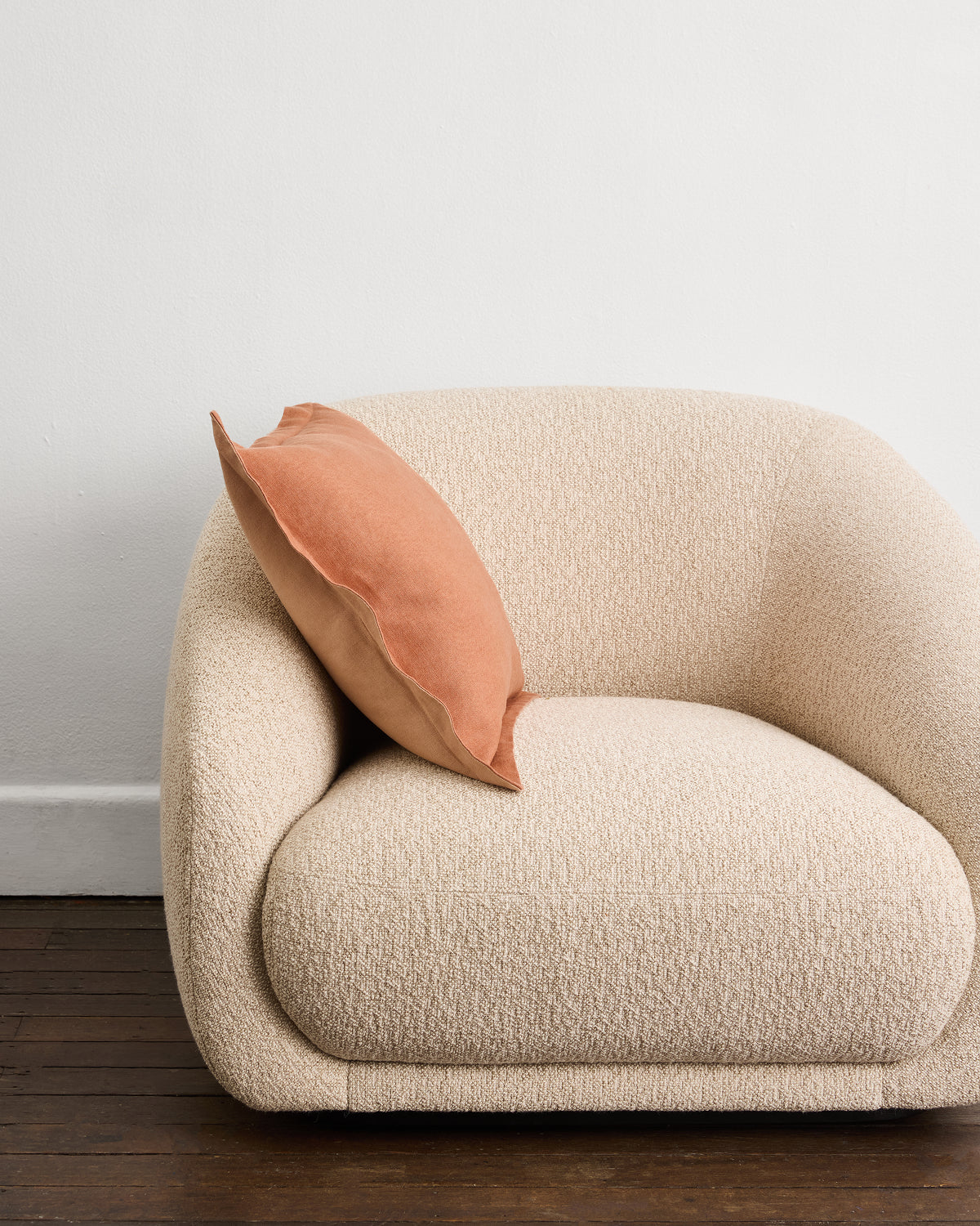 Terracotta & Hazelnut 100% French Flax Linen Cushion Cover - Image 3