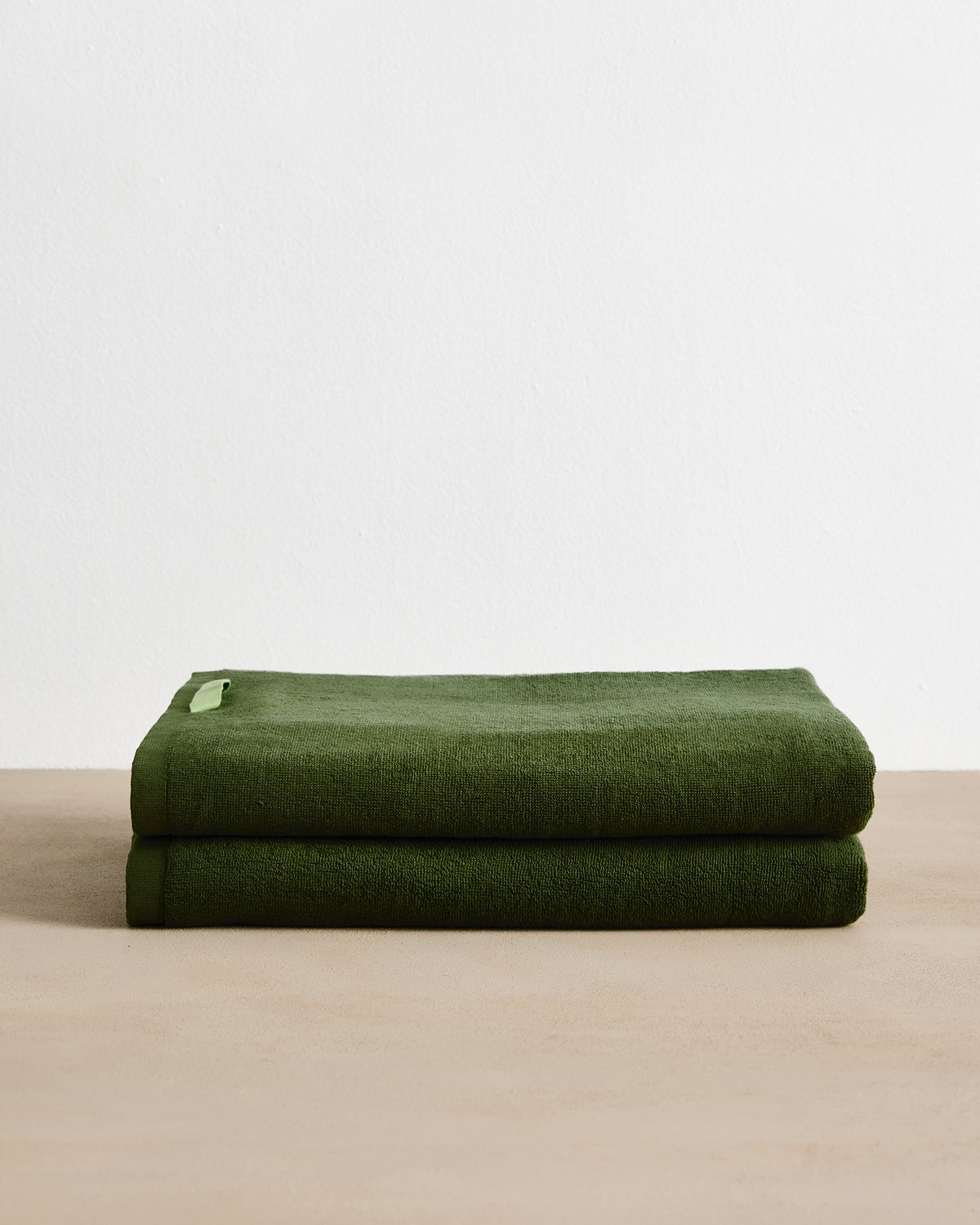 Moss Cotton Terry Bath Sheets (Set of Two)