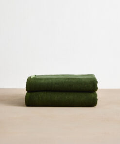 Moss Cotton Terry Bath Towels (Set of Two)
