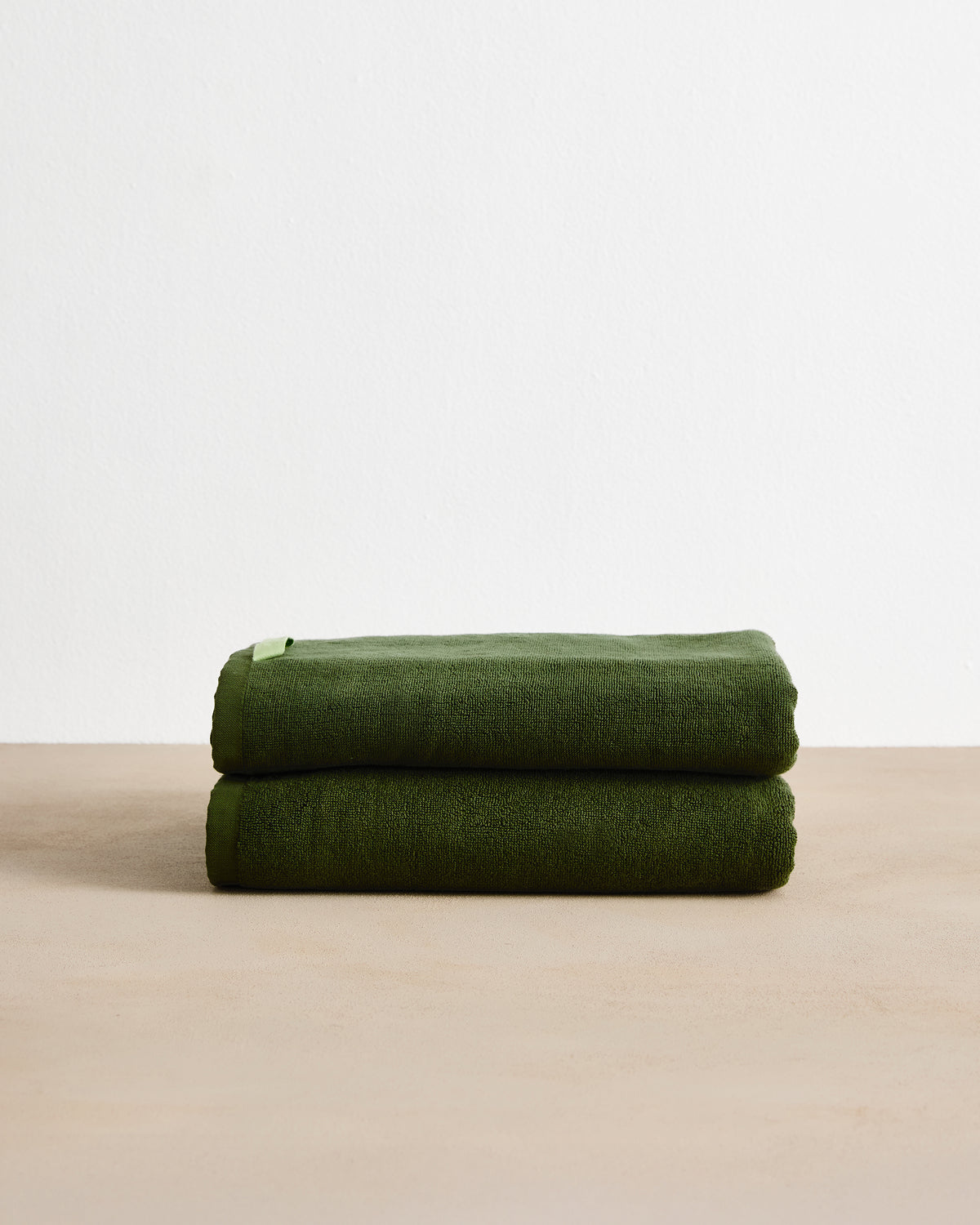 Moss Cotton Terry Bath Towels (Set of Two)