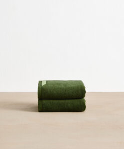 Moss Cotton Terry Hand Towels (Set of Two)