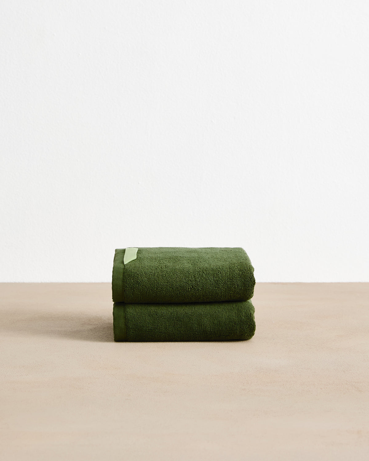 Moss Cotton Terry Hand Towels (Set of Two)