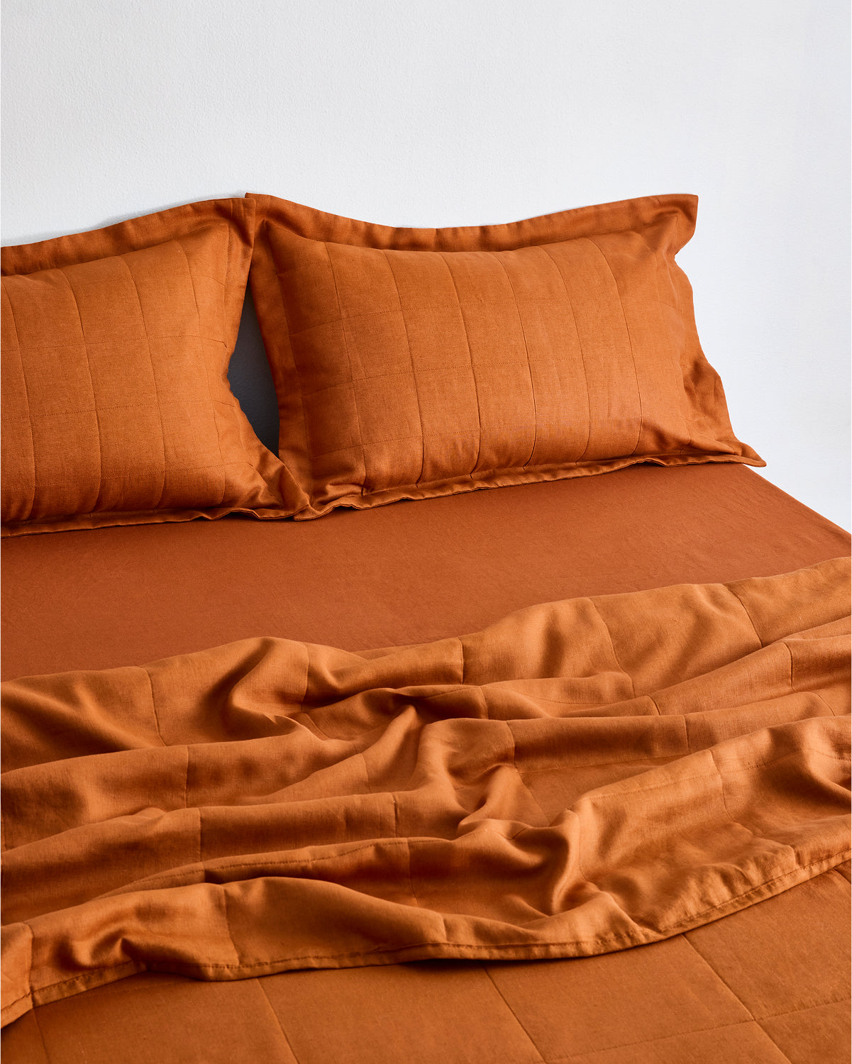 Rust Quilted Pillowcases (Set of Two) - Image 3