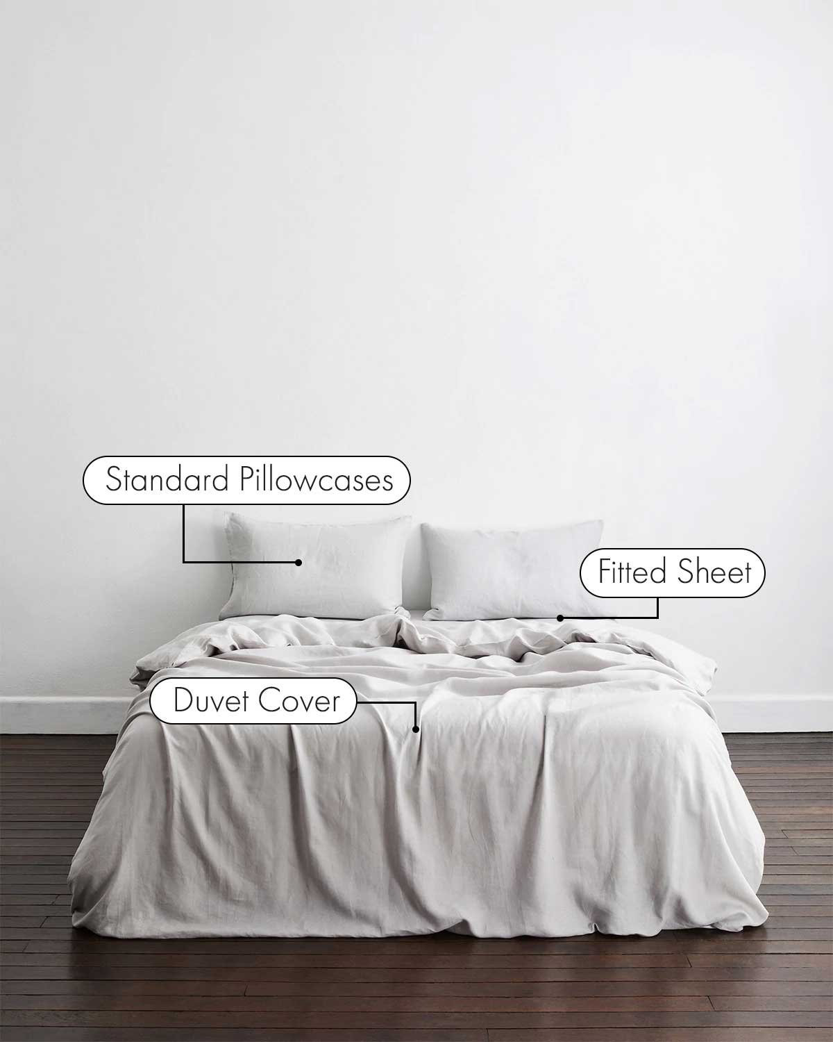 Fog 100% French Flax Linen Bedding Set - Image 2