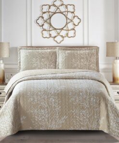 Odette Beige Quilt - Bedspread Set