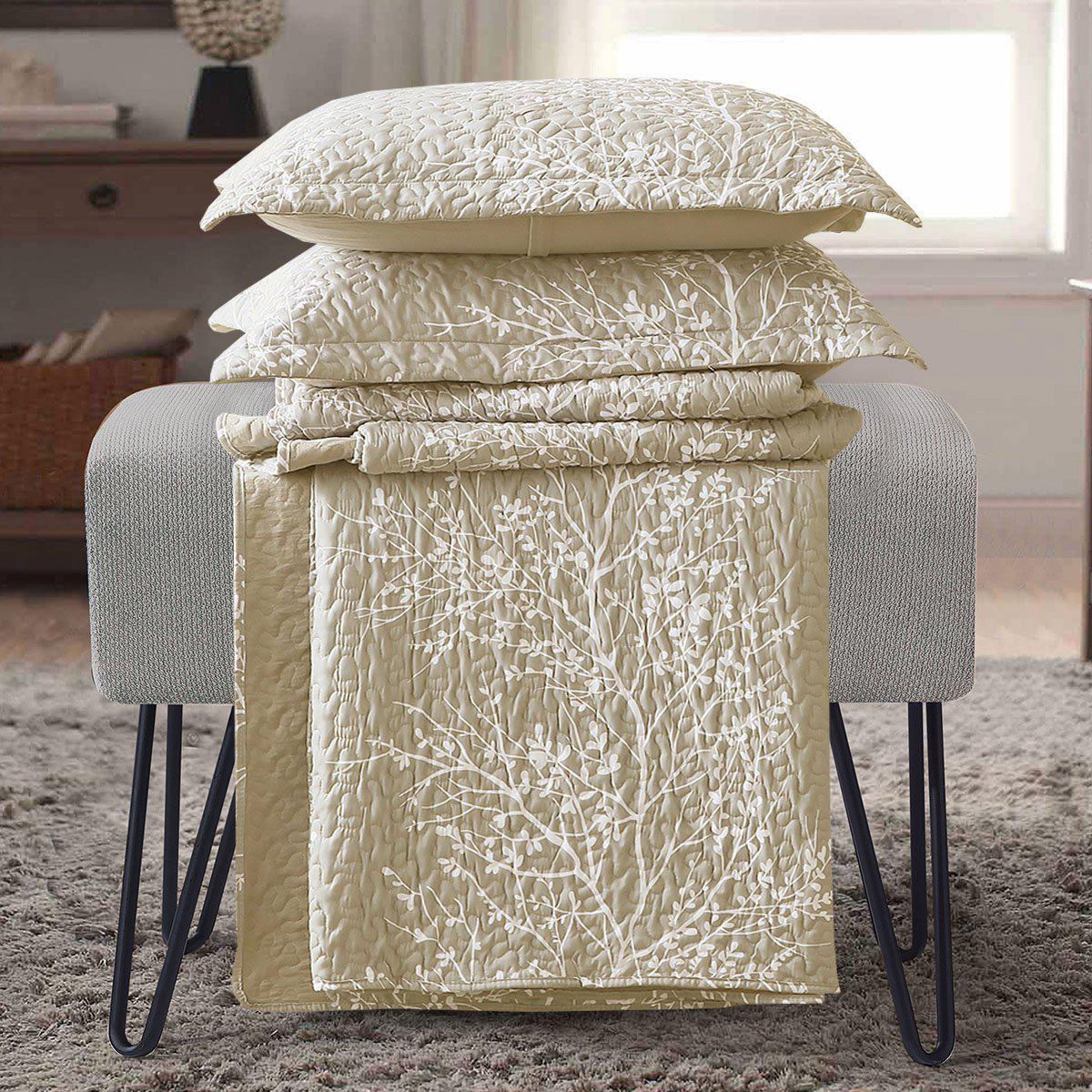 Odette Beige Quilt - Bedspread Set - Image 4