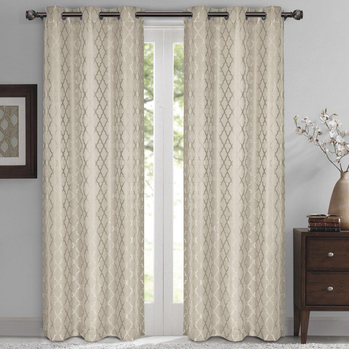 Willow Geometric Jacquard Thermal-Insulated Blackout Curtain Panels (Set of 2) - Image 12