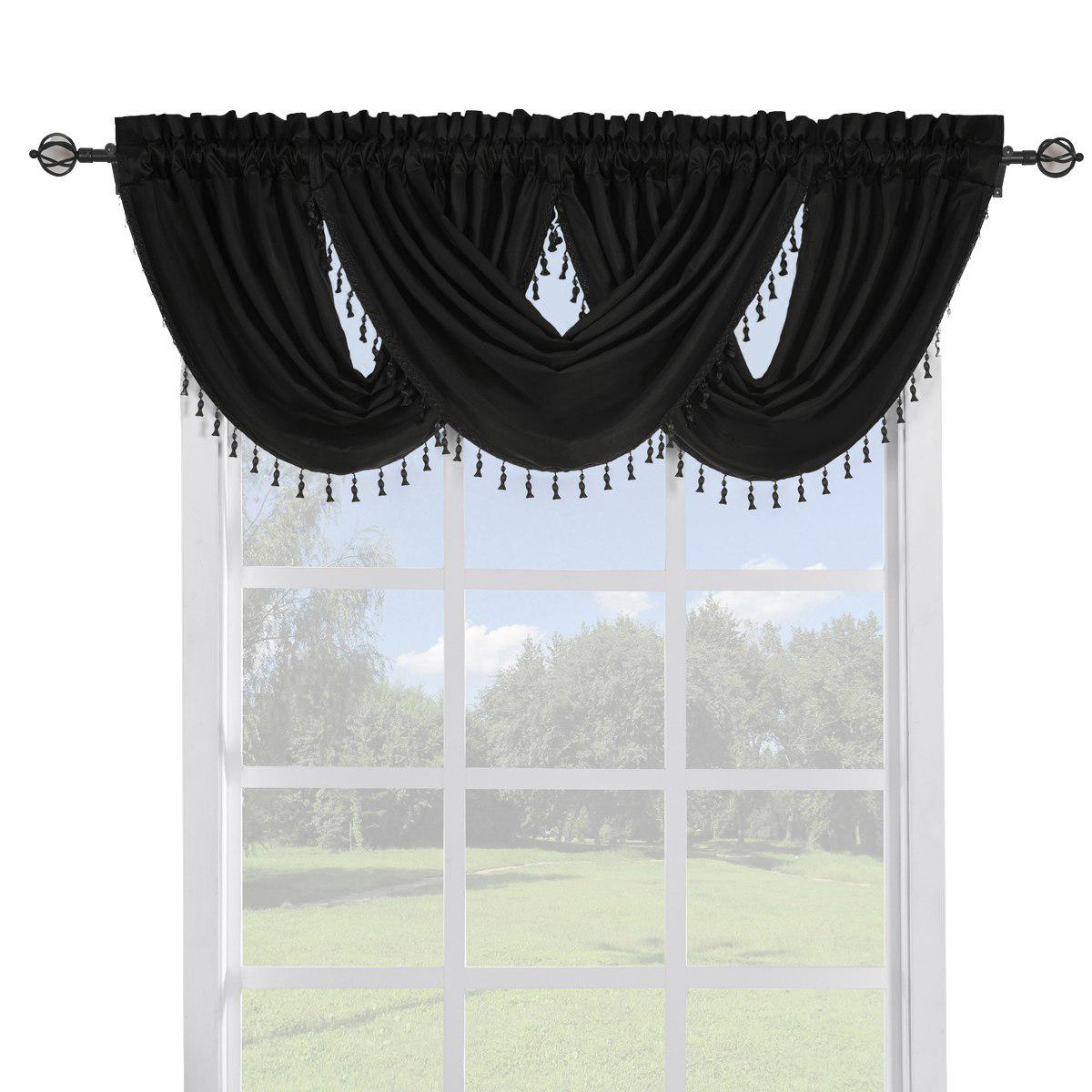 Soho Faux Silk Curtain Panels or Waterfall Valance (Single) - Image 46