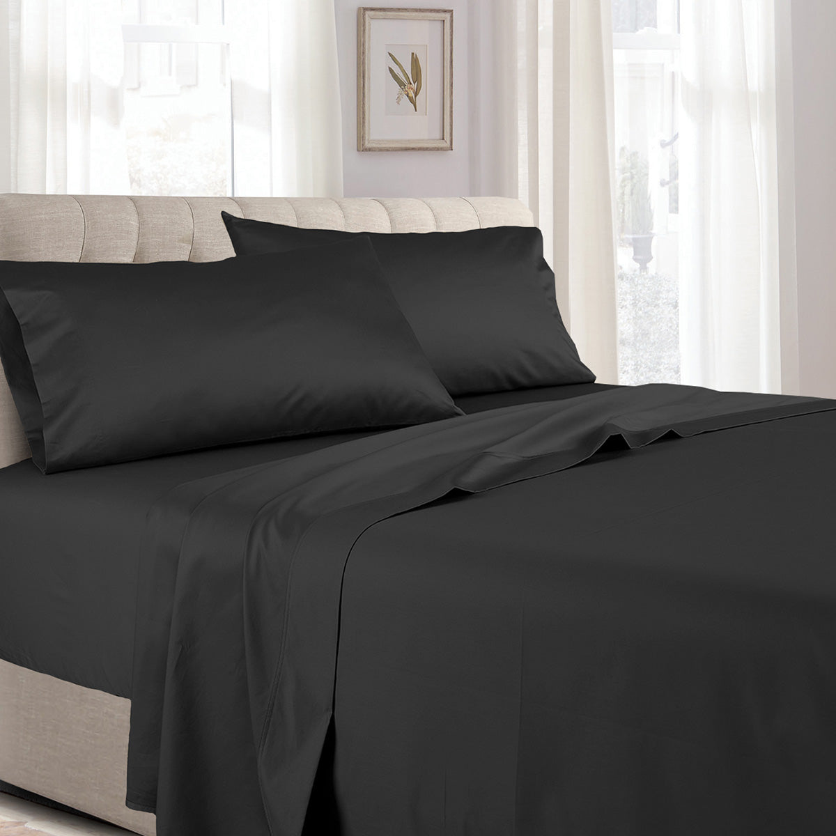 Soft Cotton Sateen Sheet Set - Extra Deep Fitted (22 inches) - Image 5