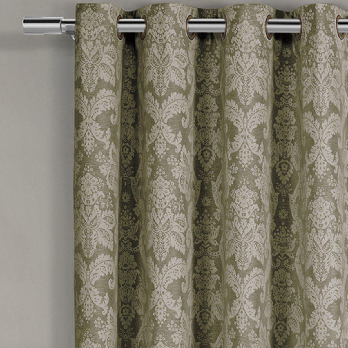 Blair Damask Floral Curtains Jacquard Drapes Grommet Top Panels (Set of 2) - Image 8