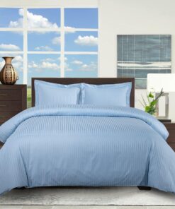 100% Cotton Duvet Cover Set Damask Stripe