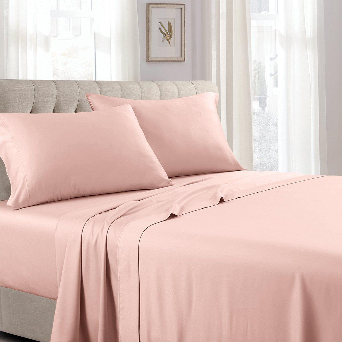 Split Queen Bed Sheet Set - Solid 340 Thread Count - Image 7