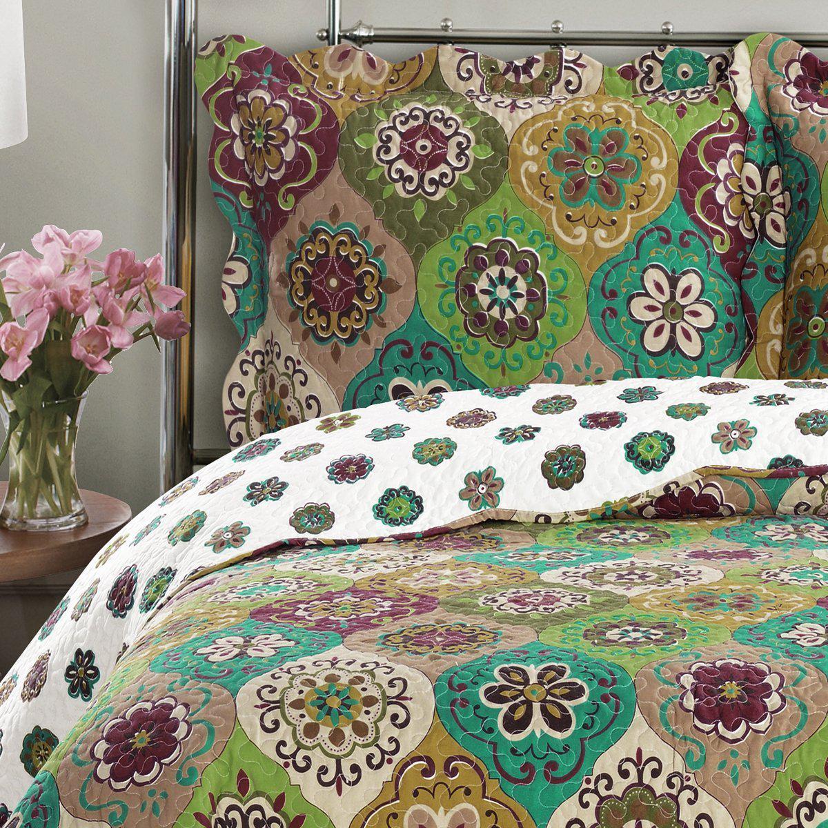 Bonnie Floral Printed Lightweight Oversize Quilt Sets. Full/Queen - Image 2