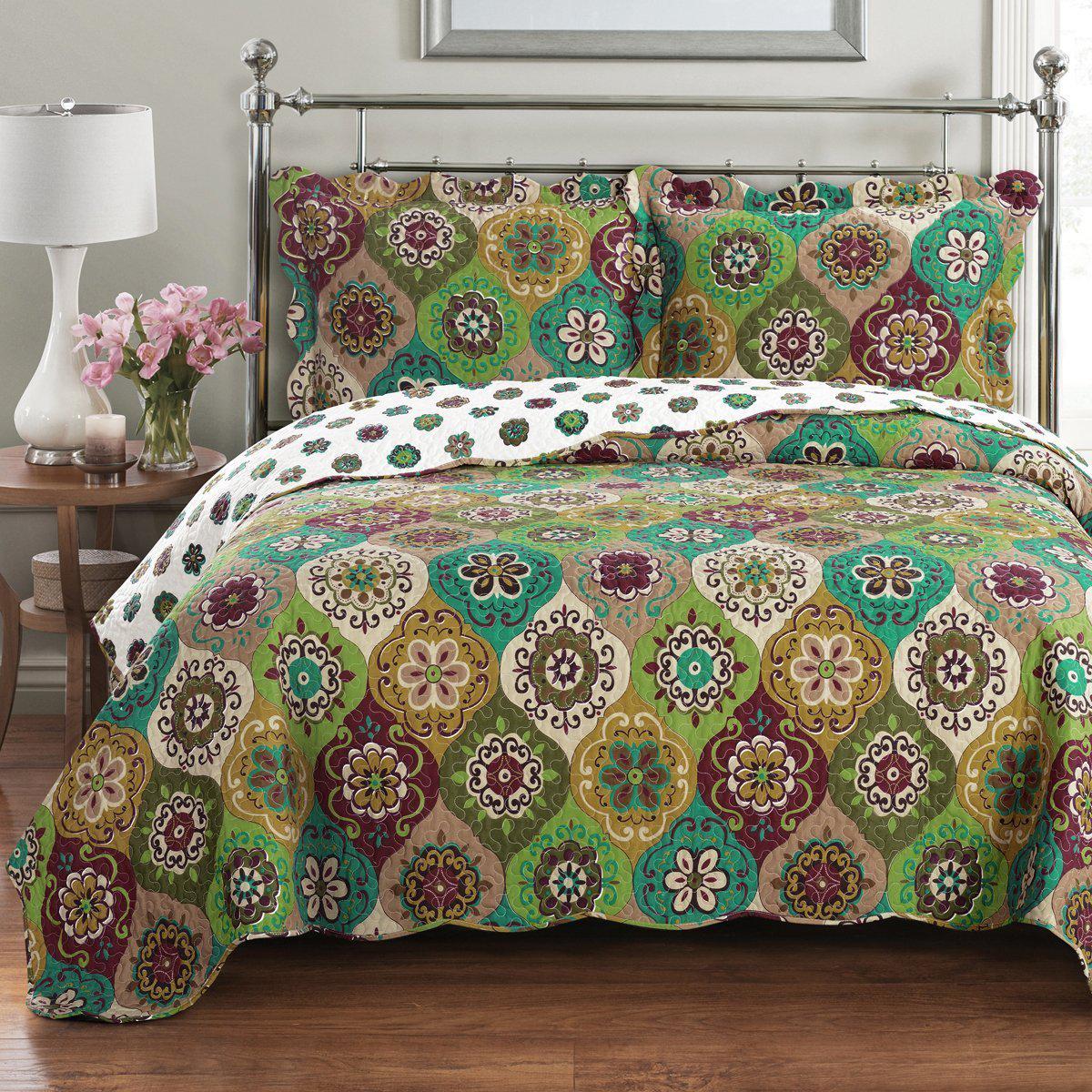 Bonnie Floral Printed Lightweight Oversize Quilt Sets. Full/Queen - Image 3