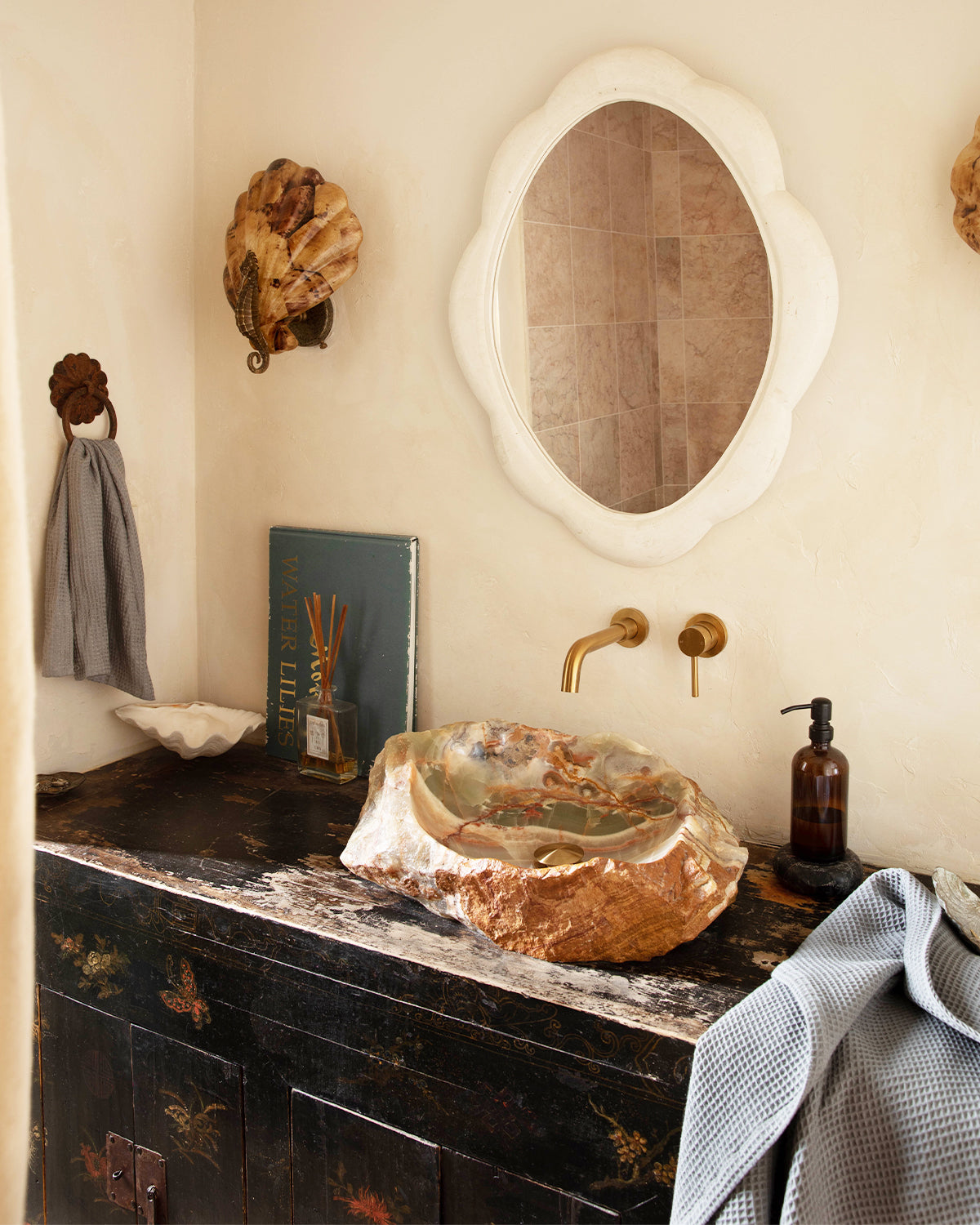 Mineral 100% French Flax Linen Waffle Hand and Face Towel - Image 5