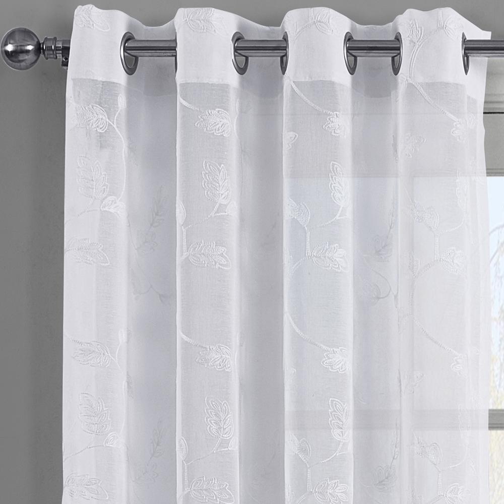 Brook Embroidered Grommet Top Sheer Window Curtain Pair (Set of 2) - Image 3