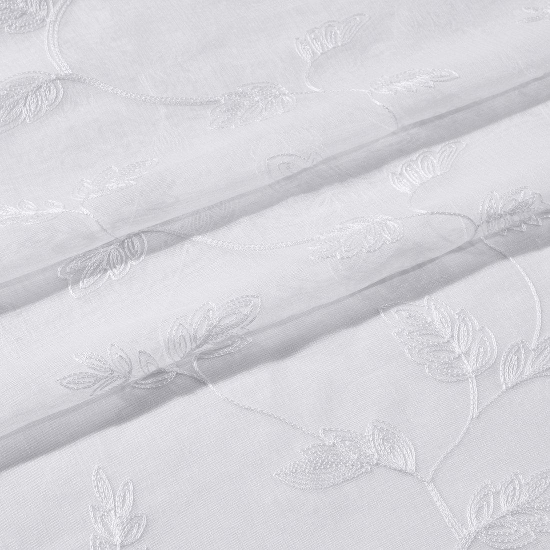 Brook Embroidered Grommet Top Sheer Window Curtain Pair (Set of 2) - Image 4