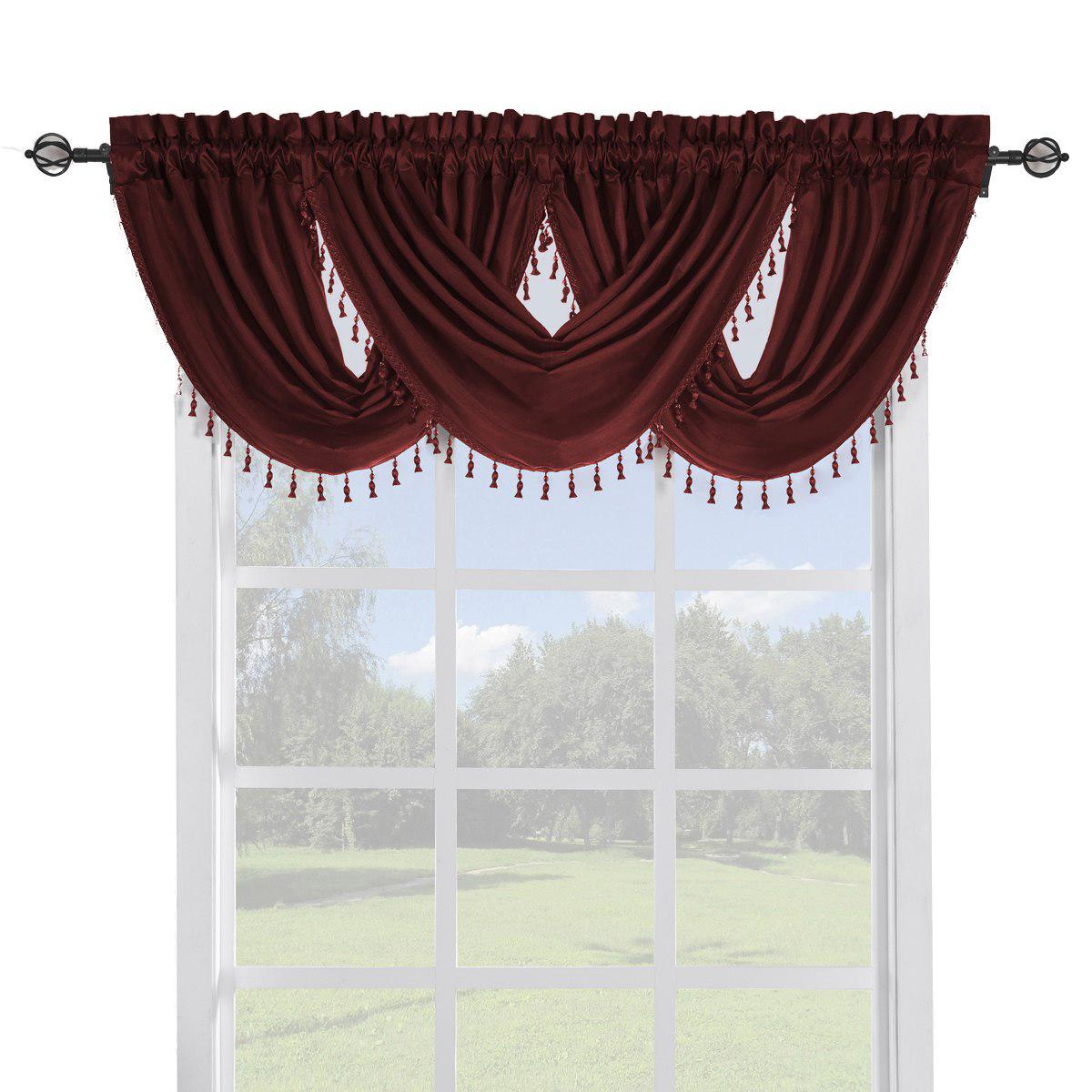 Soho Faux Silk Curtain Panels or Waterfall Valance (Single) - Image 44