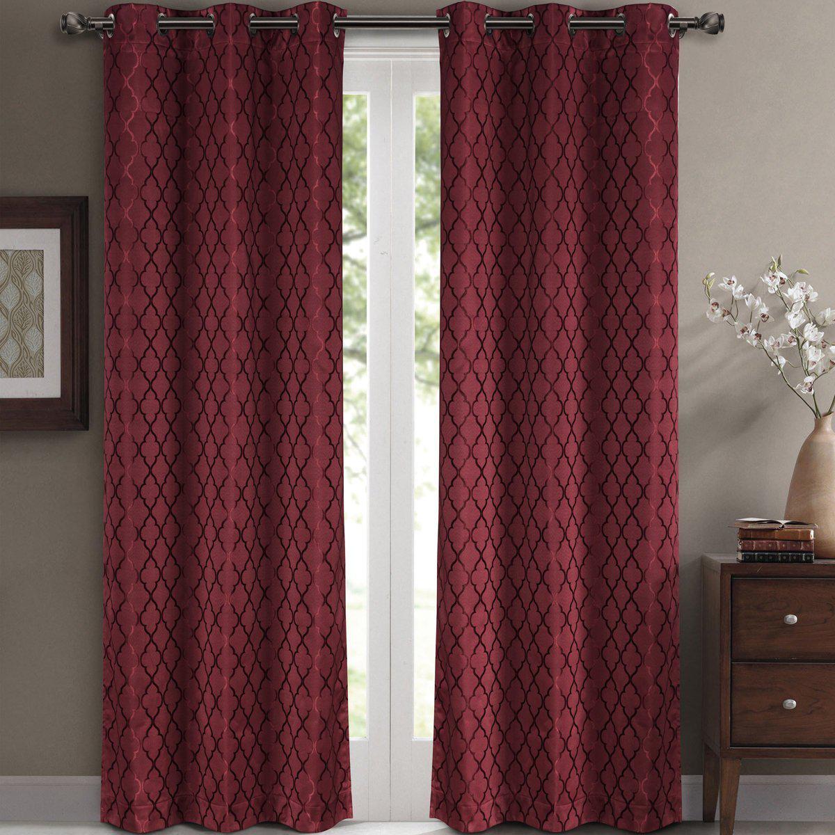 Willow Geometric Jacquard Thermal-Insulated Blackout Curtain Panels (Set of 2) - Image 24