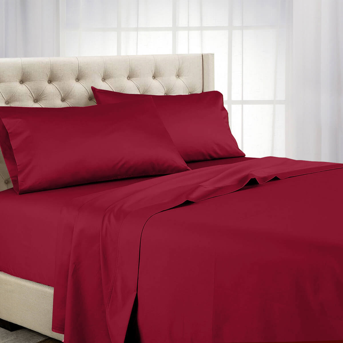 Olympic Queen Sheet Set - Solid 600 Thread Count - Image 5