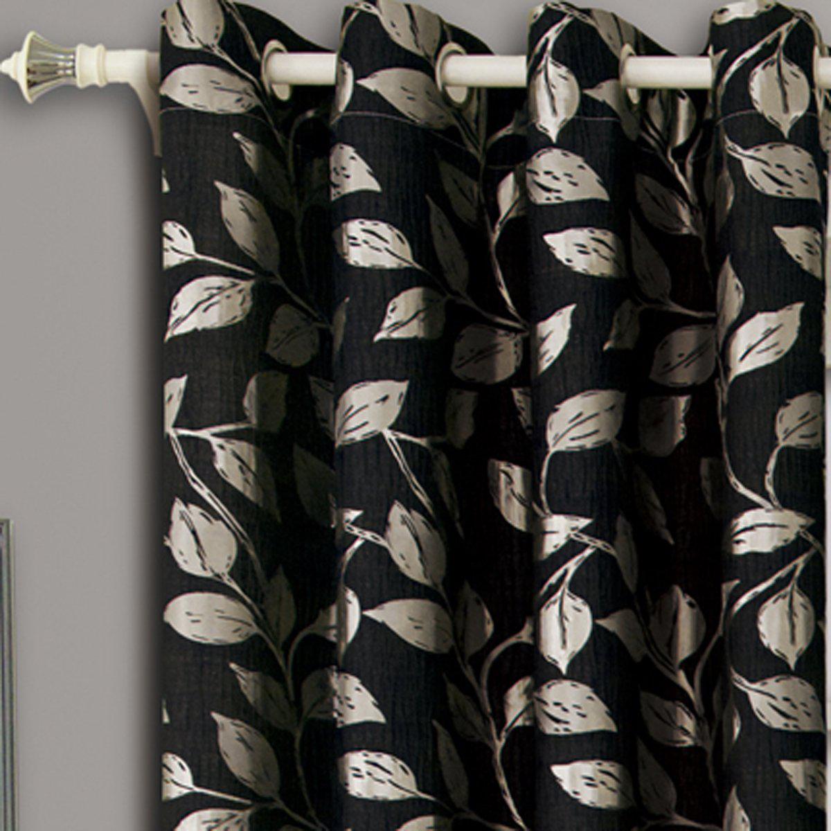 Pair Charlotte Leafy Jacquard Drapes Grommet Window Curtains (Set of 2 Panels) - Image 4