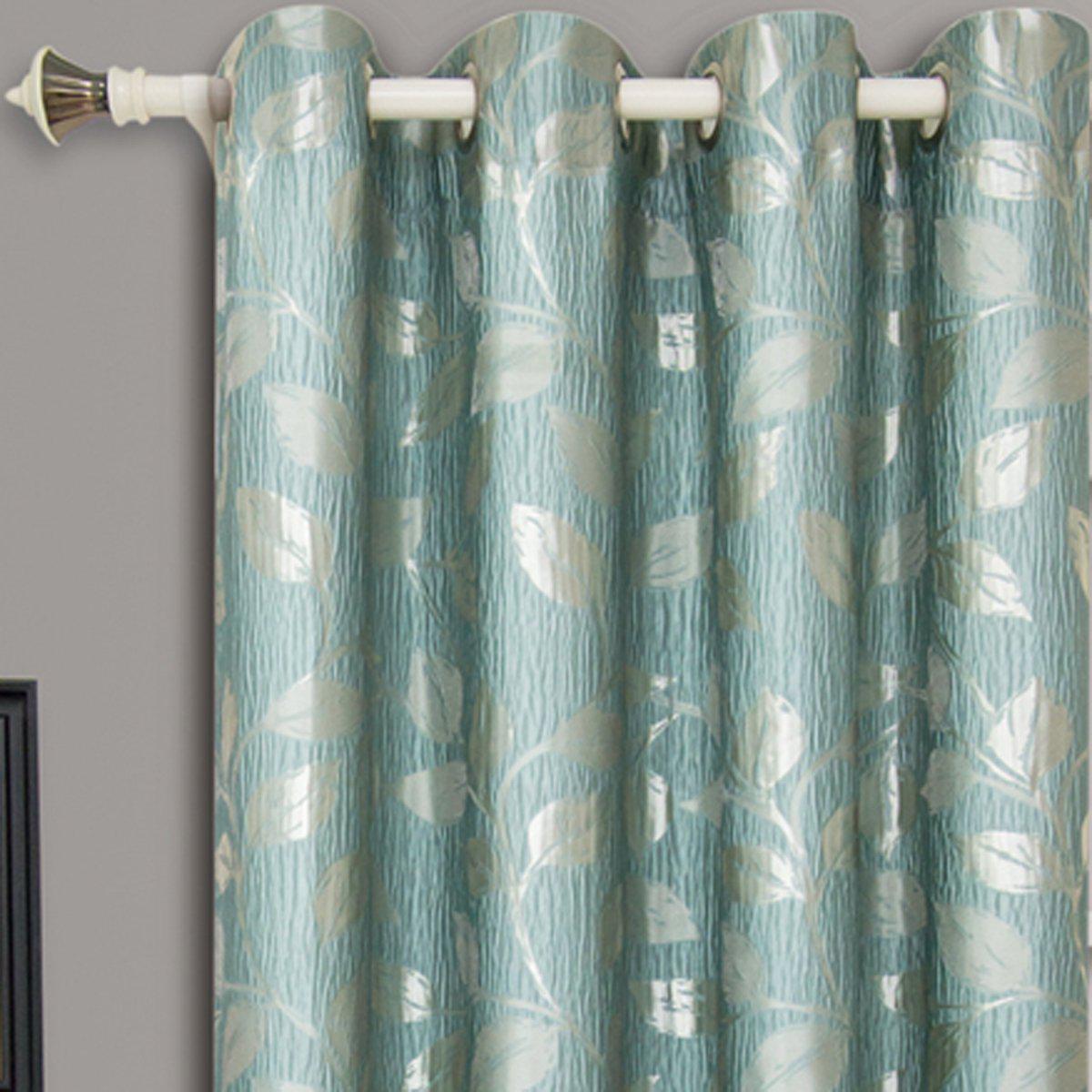 Pair Charlotte Leafy Jacquard Drapes Grommet Window Curtains (Set of 2 Panels) - Image 3