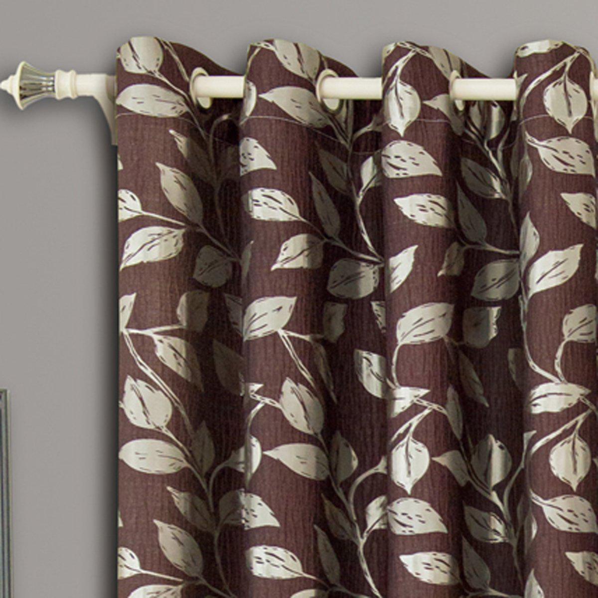 Pair Charlotte Leafy Jacquard Drapes Grommet Window Curtains (Set of 2 Panels) - Image 5