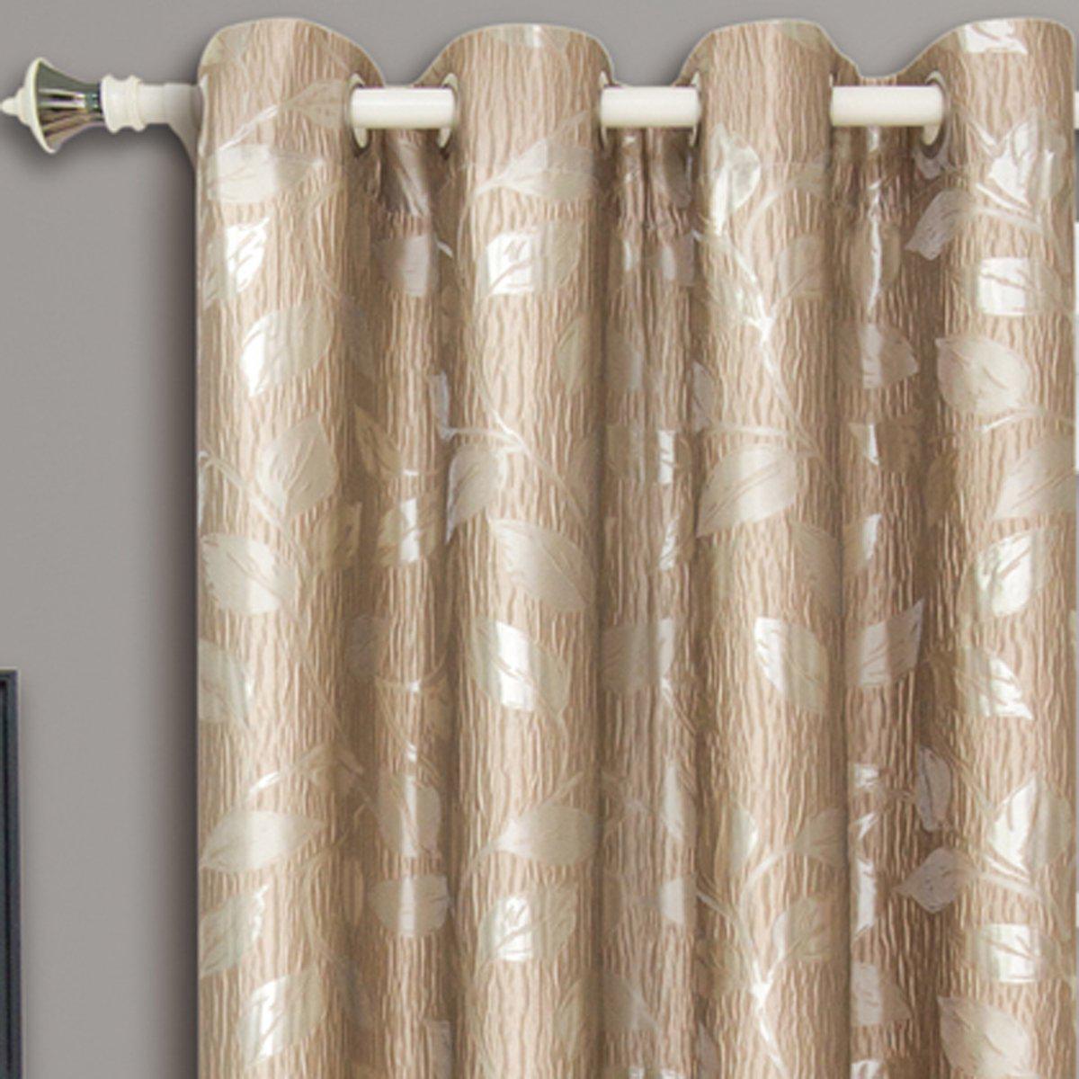 Pair Charlotte Leafy Jacquard Drapes Grommet Window Curtains (Set of 2 Panels) - Image 6